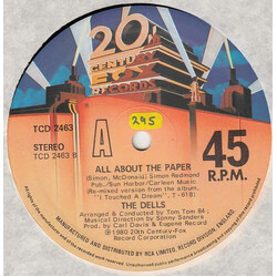 The Dells All About The Paper / I Touched A Dream USED VINYL 12INCH 45 RPM
