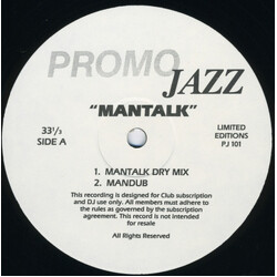 Greg Osby / Stone Alliance Mantalk / Sweetie Pie USED VINYL 12INCH 33 S RPM CLUB EDITION LIMITED EDITION