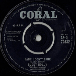 Buddy Holly Baby I Don't Care / Valley Of Tears USED VINYL 7INCH 45 RPM SINGLE