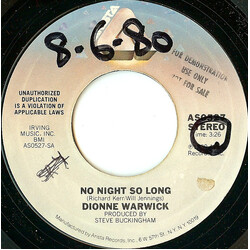 Dionne Warwick No Night So Long USED VINYL 7INCH 45 RPM PROMO