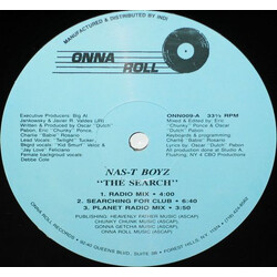 Nas-T Boyz The Search USED VINYL 12INCH 33 S RPM