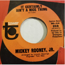 Mickey Rooney Jr. It Certainly Ain't A Nice Thing USED VINYL 7INCH 45 RPM