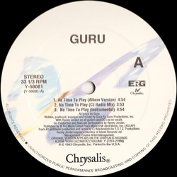 Guru No Time To Play Vinyl 12" USED