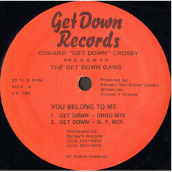 Edward Crosby / The Get Down Gang You Belong To Me USED VINYL 12INCH 33 S RPM
