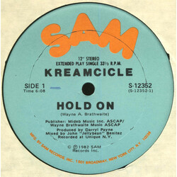Kreamcicle Hold On USED VINYL 12INCH 33 S RPM