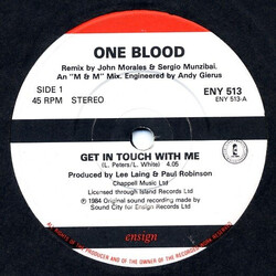 One Blood Get In Touch With Me USED VINYL 7INCH 45 RPM STEREO