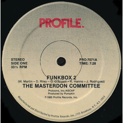 The Masterdon Committee Funkbox 2 USED VINYL 12INCH 33 S RPM SINGLE STEREO