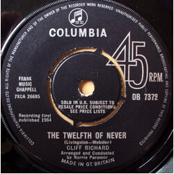 Cliff Richard The Twelfth Of Never USED VINYL 7INCH 45 RPM SINGLE