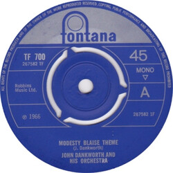 The John Dankworth Orchestra Modesty Blaise Theme USED VINYL 7INCH 45 RPM SINGLE MONO