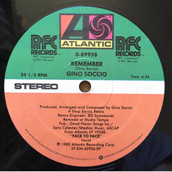 Gino Soccio Remember / Dream On USED VINYL 12INCH SINGLE 33 S RPM