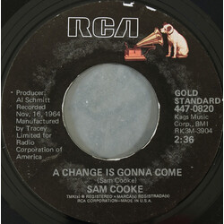 Sam Cooke A Change Is Gonna Come / Sad Mood USED VINYL 7INCH 45 RPM REISSUE STYRENE