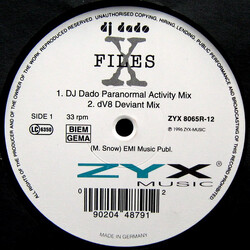 DJ Dado X-Files USED VINYL 12INCH 33 S RPM