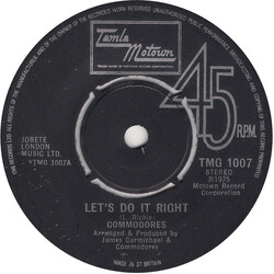 Commodores Let's Do It Right USED VINYL 7INCH 45 RPM SINGLE STEREO