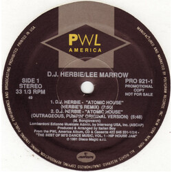 DJ Herbie / Lee Marrow Promo Sampler USED VINYL 12INCH PROMO 33 S RPM