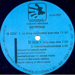 Colonel Abrams So Proud USED VINYL 12INCH 33 S RPM