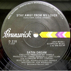 Satin Dream Stay Away From My Lover USED VINYL 12INCH 33 S RPM