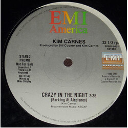 Kim Carnes Crazy In The Night (Barking At Airplanes) USED VINYL 12INCH 33 S RPM PROMO SINGLE