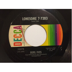 Burl Ives Lonesome 7-7203 USED VINYL 7INCH 45 RPM SINGLE