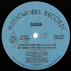 Sasha (3) So Good For You USED VINYL 12INCH 33 S RPM STEREO