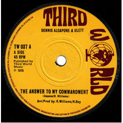 Dennis Alcapone / Ullet The Answer To My Commandment USED VINYL 7INCH 45 RPM