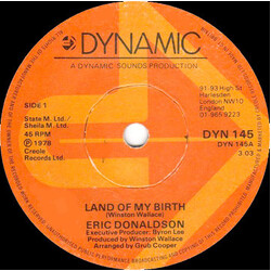 Eric Donaldson Land Of My Birth USED VINYL 7INCH 45 RPM