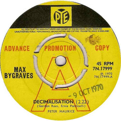 Max Bygraves Decimalisation USED VINYL 7INCH 45 RPM PROMO