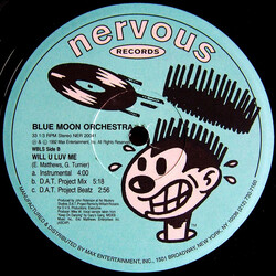 Blue Moon Orchestra Will U Luv Me USED VINYL 12INCH 33 S RPM