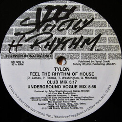 Tylon Washington Feel The Rhythm Of House USED VINYL 12INCH 33 S RPM PROMO