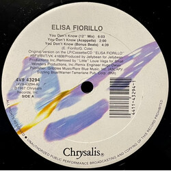 Elisa Fiorillo You Don't Know USED VINYL 12INCH 33 S RPM
