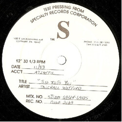 Michael Watford So Into You USED VINYL 12INCH 33 S RPM TEST PRESSING