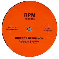 Double Dee & Steinski History Of Hip Hop USED VINYL 12INCH 33 S RPM LIMITED EDITION PARTIALLY MIXED UNOFFICIAL RELEASE