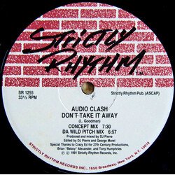 Audio Clash Don't Take It Away / Electro Rhythm USED VINYL 12INCH 33 S RPM