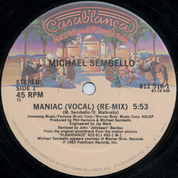 Michael Sembello Maniac USED VINYL 12INCH 45 RPM SINGLE