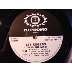 Lee Rogers (2) Love Is The Most USED VINYL 12INCH PROMO 33 S RPM