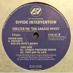 Divide Intervention Shelter Me (The Garage Mixes) USED VINYL 12INCH