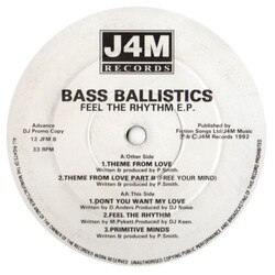 Bass Ballistics Feel The Rhythm E.P. USED VINYL 12INCH 33 S RPM EP PROMO