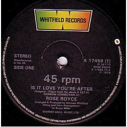 Rose Royce Is It Love You're After USED VINYL 12INCH 45 RPM SINGLE