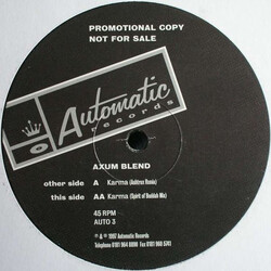Axum Blend Karma USED VINYL 12INCH 45 RPM PROMO