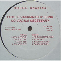 Farley "Jackmaster" Funk No Vocals Necessary Vinyl LP USED