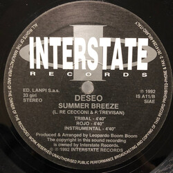 Deseo Summer Breeze USED VINYL 12INCH 33 S RPM