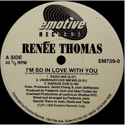 Renee Thomas I'm So In Love With You USED VINYL 12INCH 33 S RPM