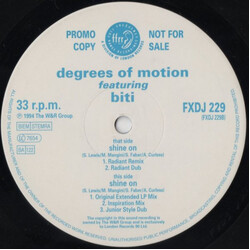 Degrees Of Motion / Biti Strauchn Shine On USED VINYL 12INCH 33 S RPM PROMO