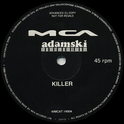 Adamski Killer / Bass Line Changed My Life USED VINYL 12INCH 45 RPM PROMO