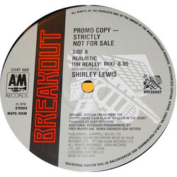 Shirley Lewis Realistic USED VINYL 12INCH PROMO 45 RPM