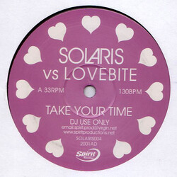 Solaris / The Love Bite Take Your Time USED VINYL 12INCH PROMO 33 S RPM
