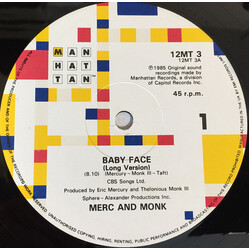 Merc And Monk Baby Face USED VINYL 12INCH 45 RPM