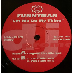 Funnyman Let Me Do My Thing USED VINYL 12INCH 45 RPM PROMO