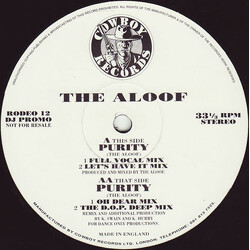 The Aloof Purity USED VINYL 12INCH 33 S RPM PROMO STEREO