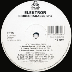 Elektron Biodegradable EP2 USED VINYL 12INCH EP 33 S RPM