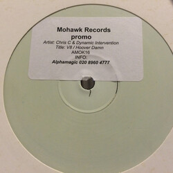 Chris C & Dynamic Intervention V8 / Hoover Damn USED VINYL 12INCH WHITE LABEL PROMO